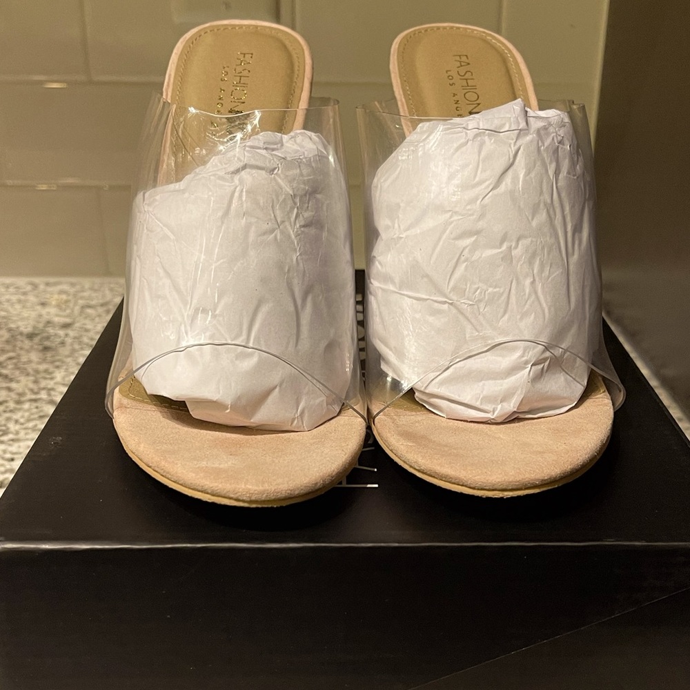 Fashion Nova  Clear Wedge Heel